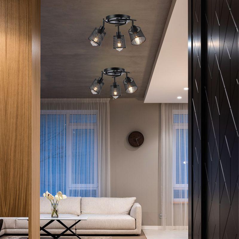 Newrays 3-Light Industrial Metal Mesh Ceiling Light