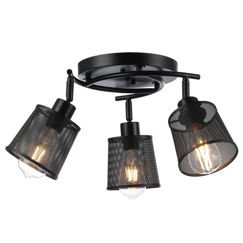 newrays 3-Light Industrial Metal Mesh Ceiling Light