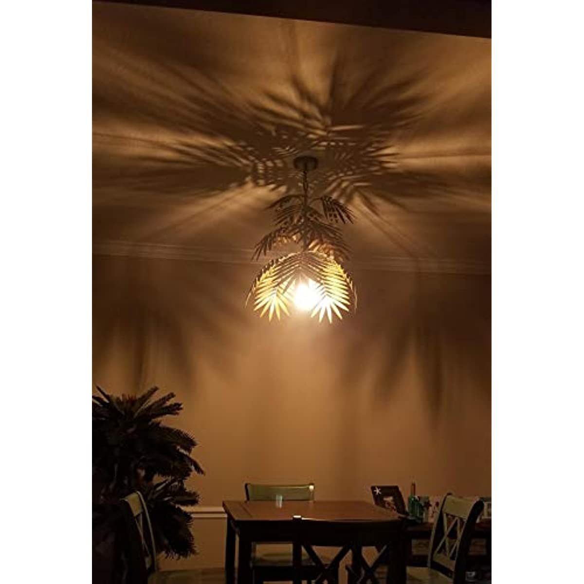 Newrays Adjustable Tropical Coconut Leaves Chandelier Unique Rustic Tree Lamps