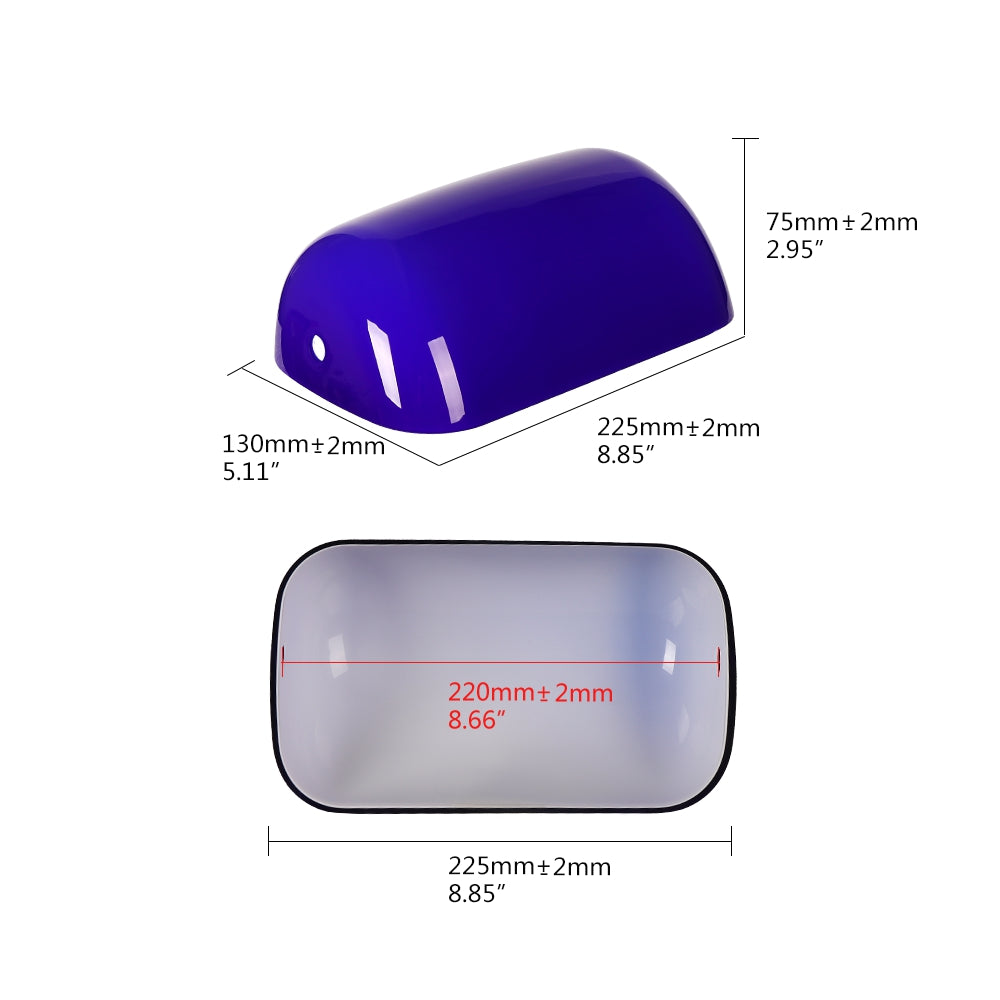 Newrays Blue Glass Bankers Lamp Shade Replacement Cover