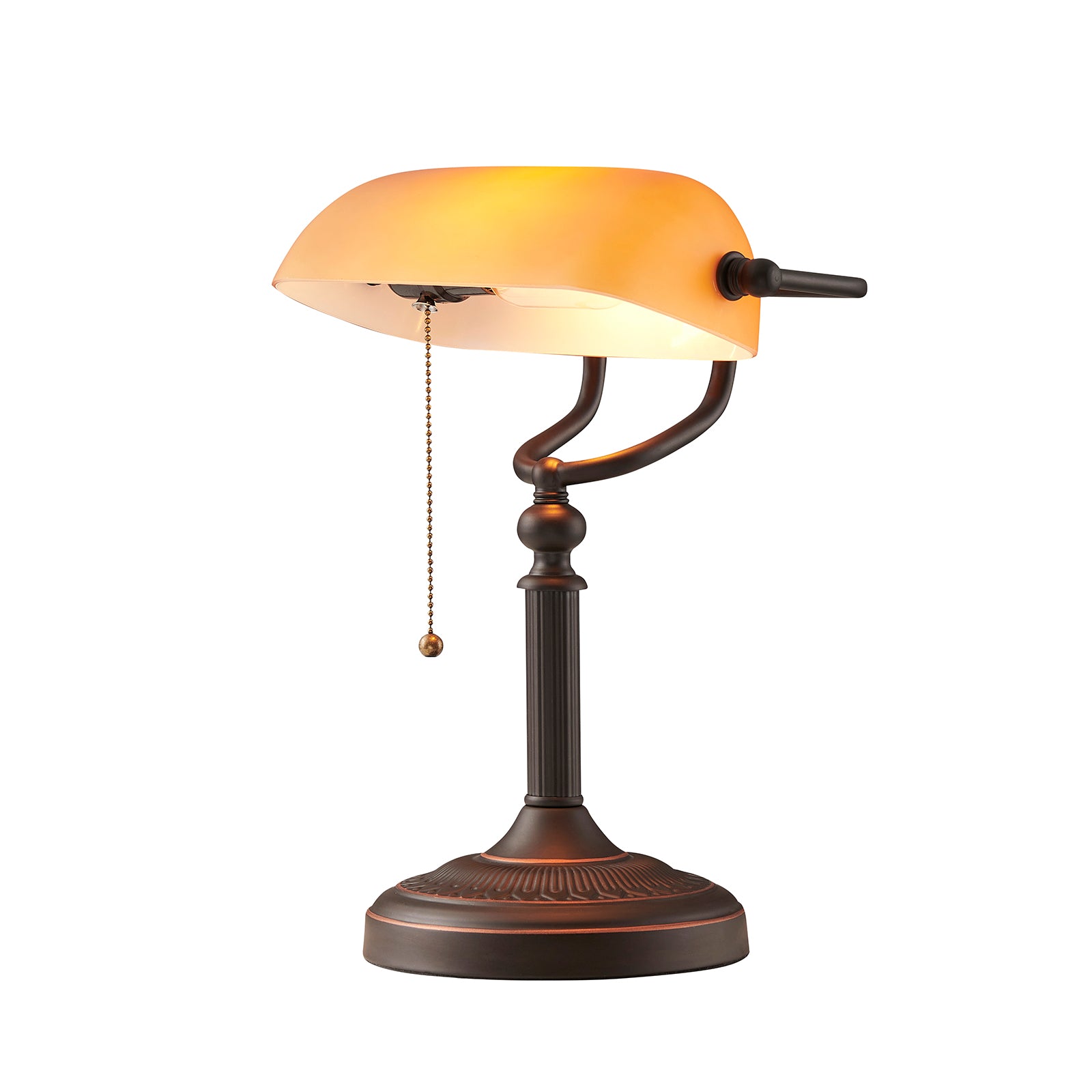 Newrays Matt Amber Glass Bankers Lamp Shade Replacement Cover