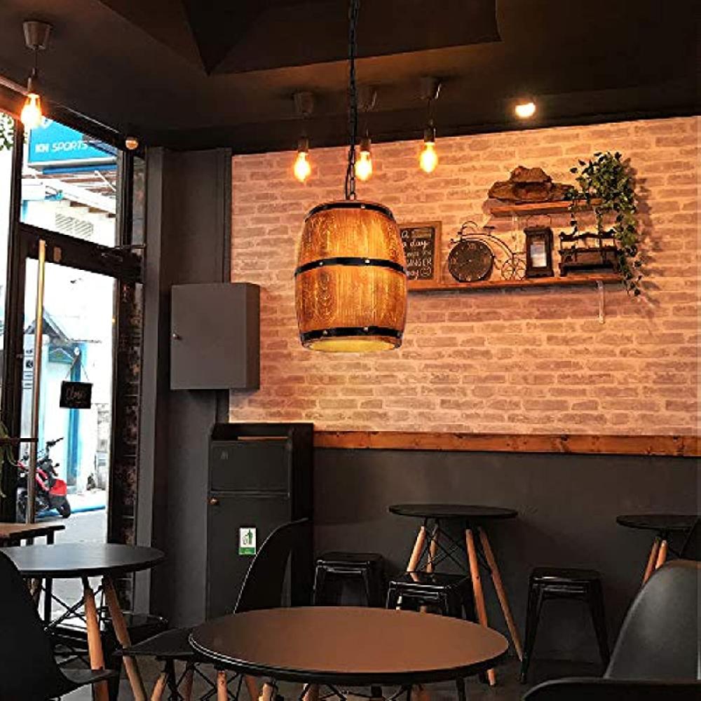 Newrays Newrays Antique Artificial Resin Wine Barrel Pendant Lamp
