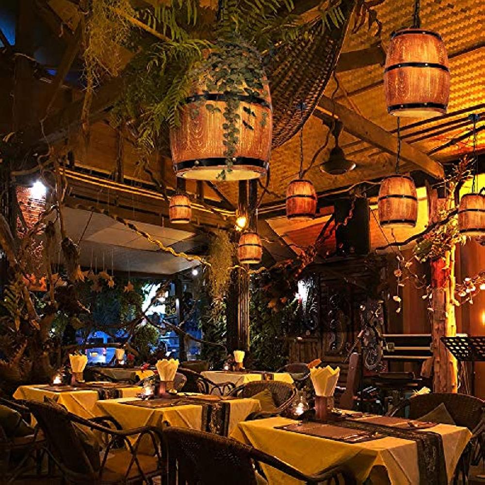 Newrays Newrays Antique Artificial Resin Wine Barrel Pendant Lamp