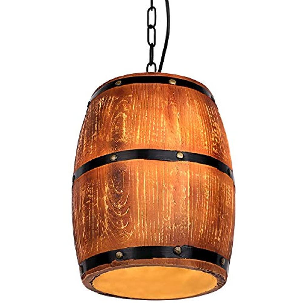 newrays Newrays Antique Artificial Resin Wine Barrel Pendant Lamp