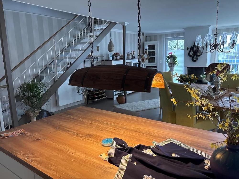 Newrays Newrays Antique Wood Wine Barrel Pendant Lights For Kitchen Bar