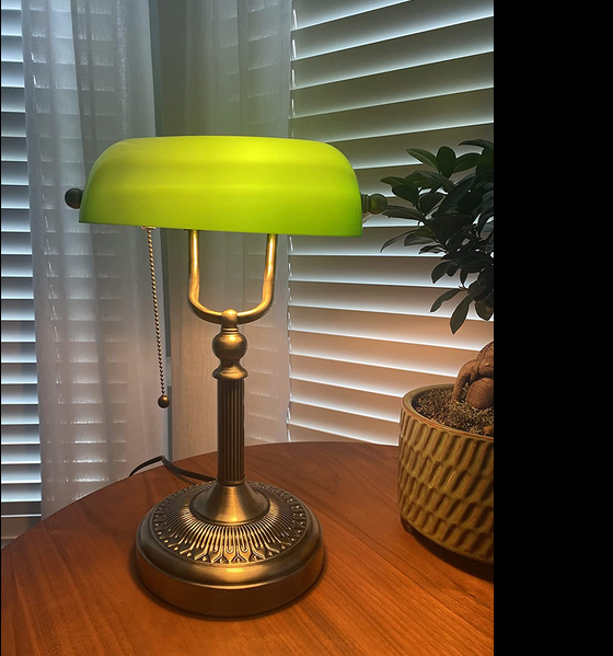 Newrays Newrays Green Glass Bankers Lamp Shade Replacement Cover L8.85 W5.11
