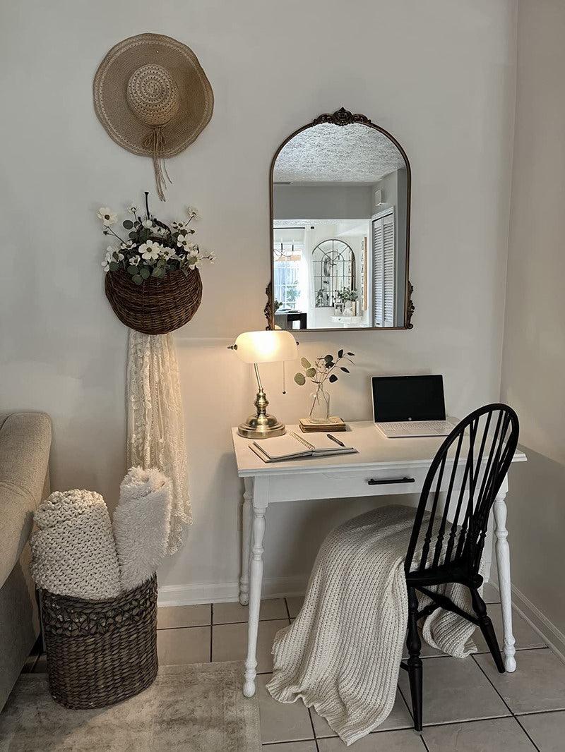 Newrays White Matted Glass Banker Lamp