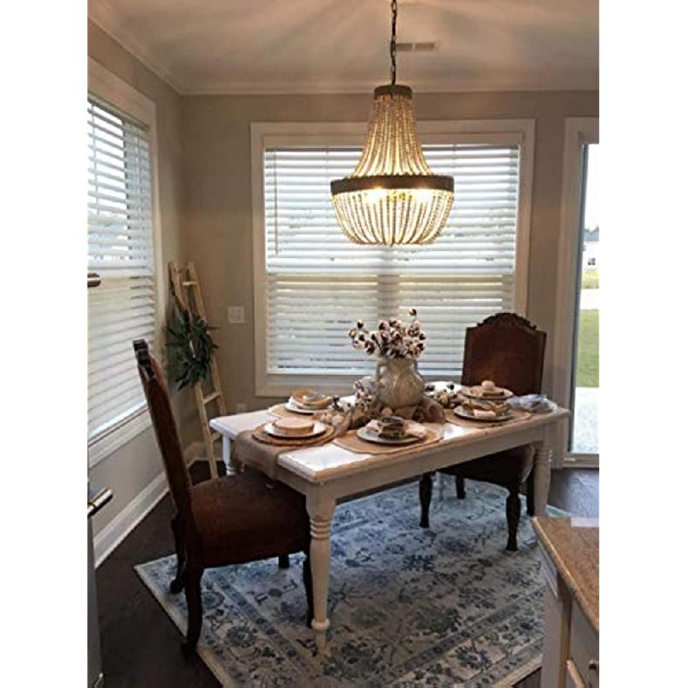 Newrays Newrays Wood Beaded Chandelier Pendant Three Lights