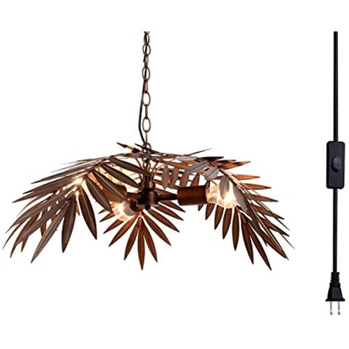 newrays Tropical Coconut Leaves Pendant lamp Tree Lamps Plug in