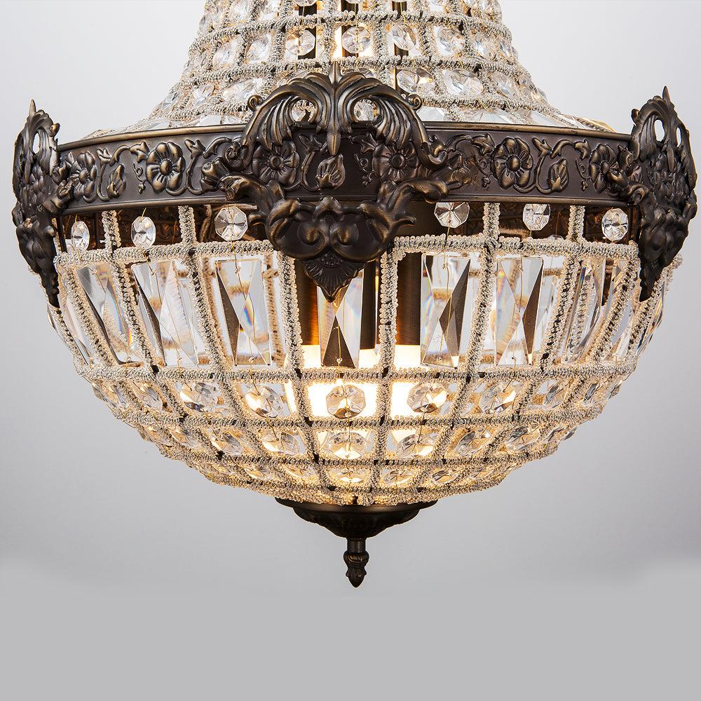 Newrays Vintage Royal Empire Style Big Led Crystal Chandelier E14/E12