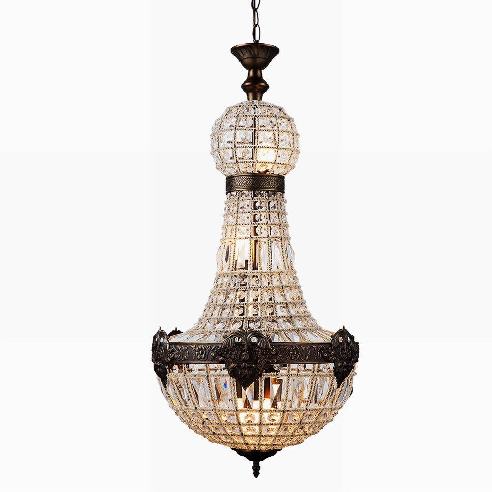 newrays Vintage Royal Empire Style Big Led Crystal Chandelier E14/E12