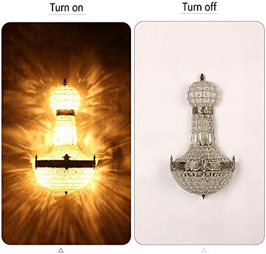 Newrays Vintage Royal Empire Style Led Crystal Wall Lamp Sconces