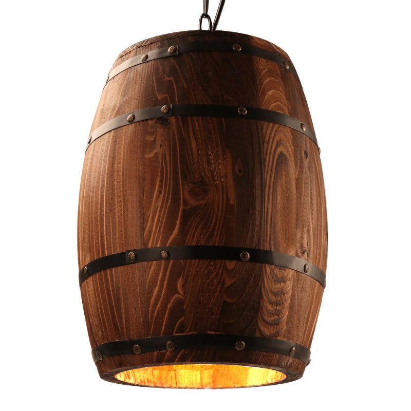 newrays Wood Wine Barrel Pendant Lamp Hanging Unique Kitchen Bar Light Fixtures