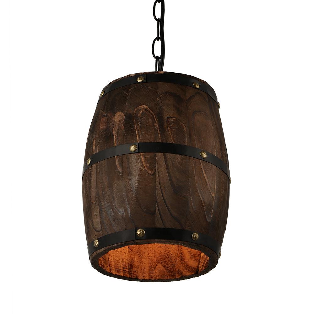 newrays Wood Wine Barrel Pendant Lamp Unique Kitchen Bar Light H27