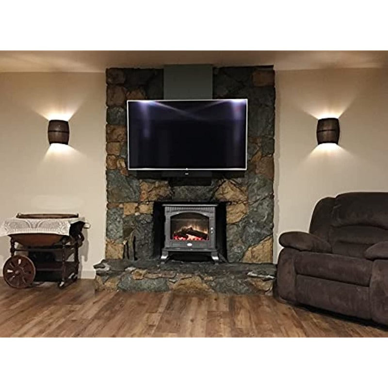 Newrays Wood Wine Barrel Wall Sconce Hard Wired 2 Pack