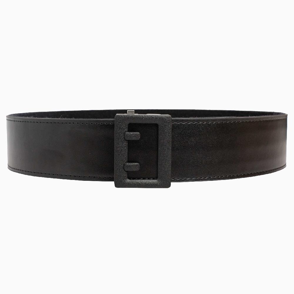 nexbelt Black Leather Duty Ratchet Belt Matte Black Buckle 2.25" [57 mm]