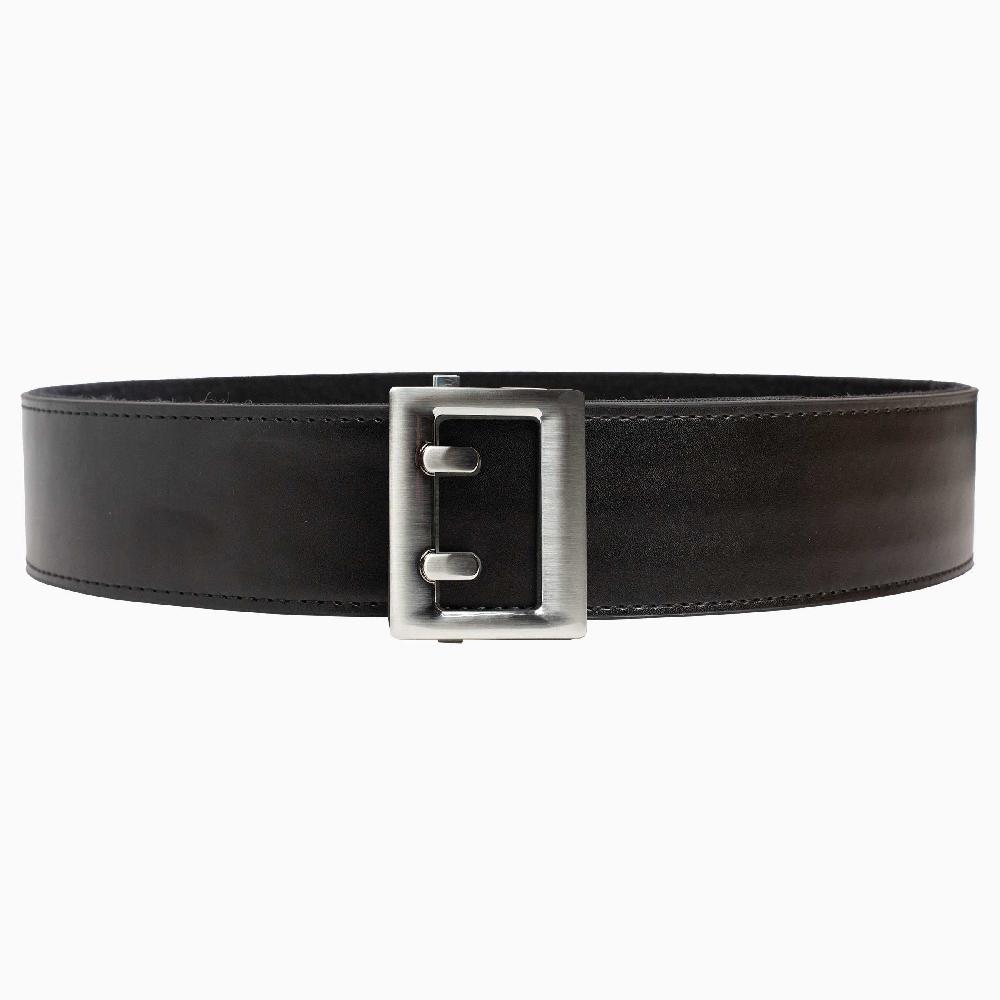 nexbelt Black Leather Duty Ratchet Belt Nickel Buckle 2.25" [57 mm]
