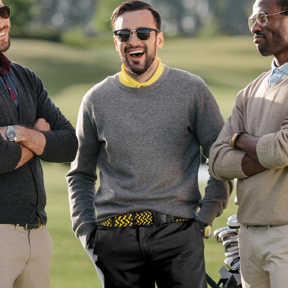 Nexbelt Braided Black & Gold Golf Ratchet Belt 1.38" [35mm]