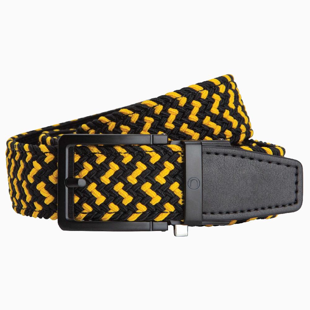 nexbelt Braided Black & Gold Golf Ratchet Belt 1.38" [35mm]