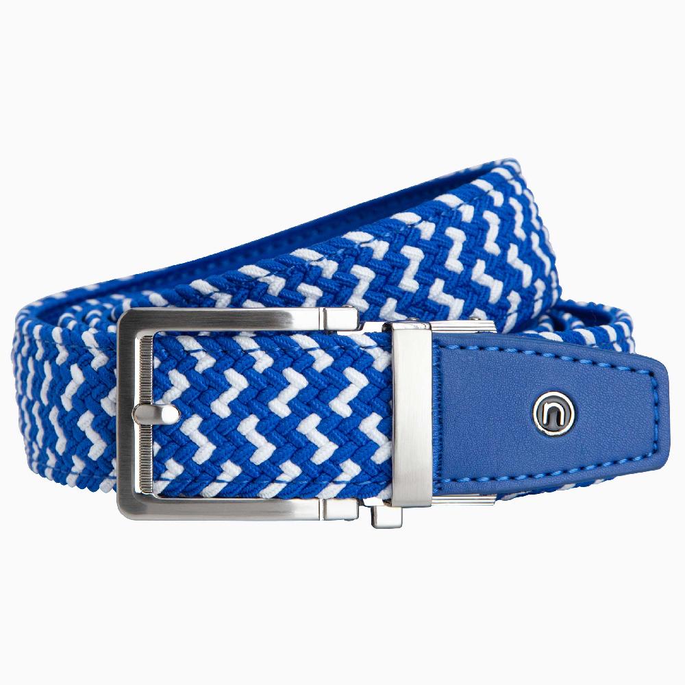nexbelt Braided Blue & White Golf Ratchet Belt 1.38" [35mm]