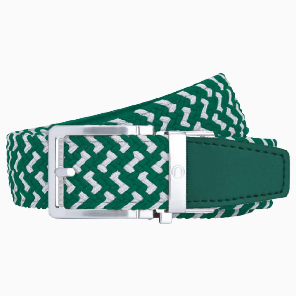 nexbelt Braided Green & White Golf Ratchet Belt 1.38" [35mm]