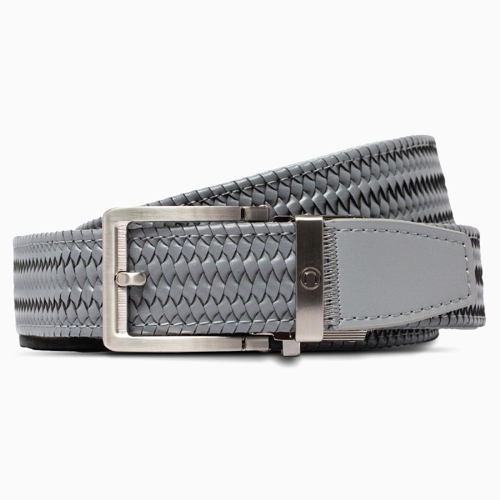 nexbelt Braided Grey Leather Golf Ratchet Belt 1.38" [35mm]