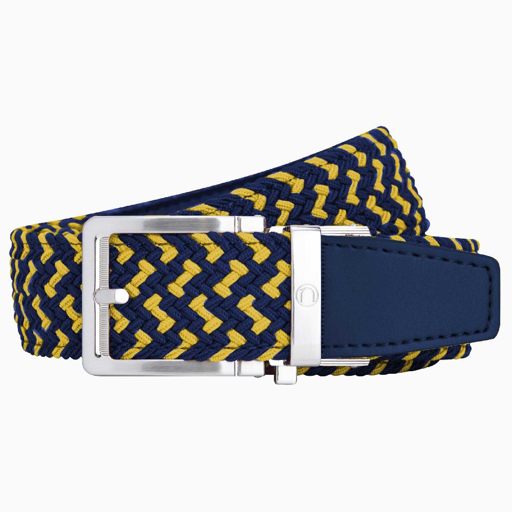 nexbelt Braided Maize & Blue Golf Ratchet Belt 1.38" [35mm]