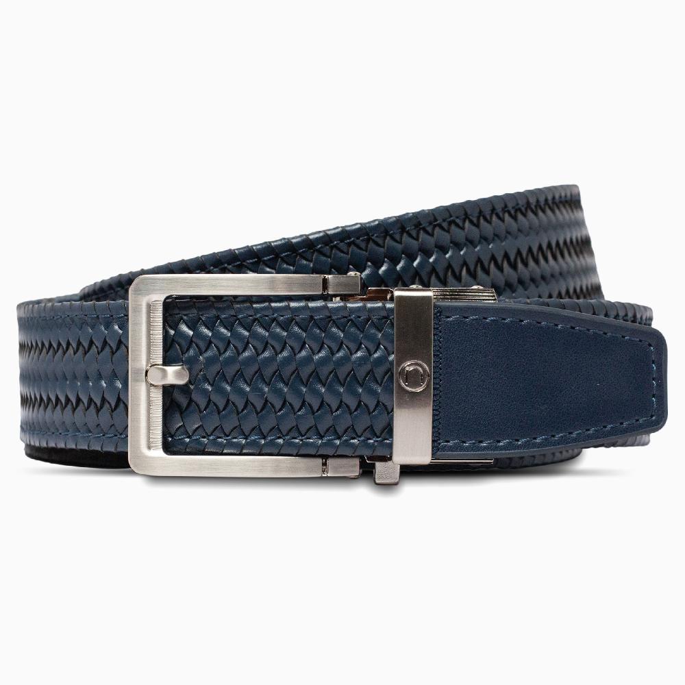 nexbelt Braided Navy Leather Golf Ratchet Belt 1.38" [35mm]