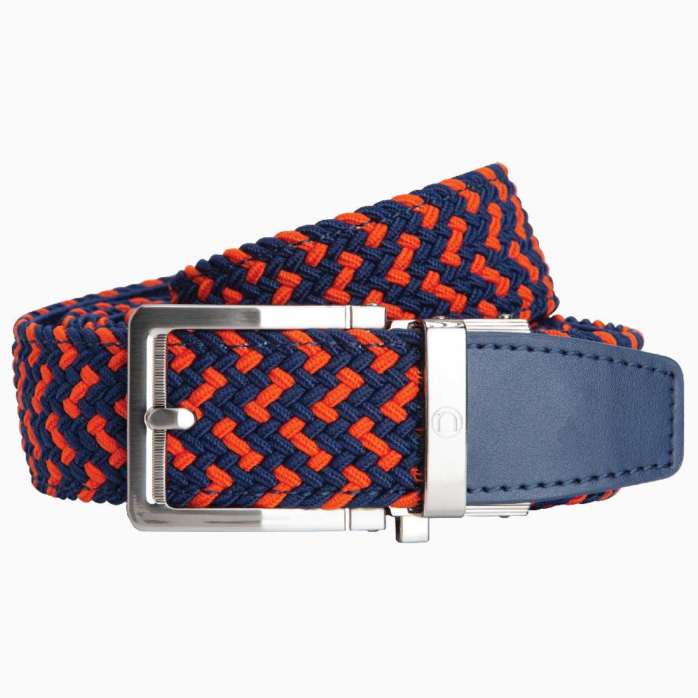 nexbelt Braided Orange & Navy Golf Ratchet Belt 1.38" [35mm]