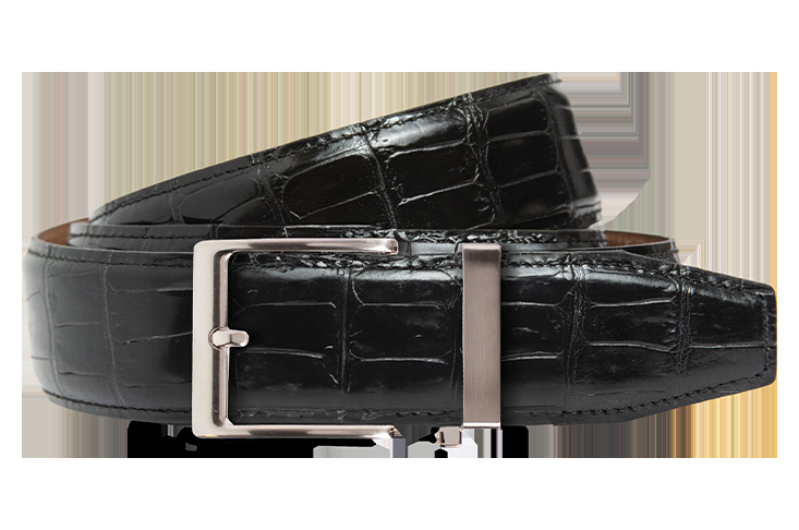 Nexbelt Crocodile Black Luxury Ratchet Belt 1.575" [40mm]
