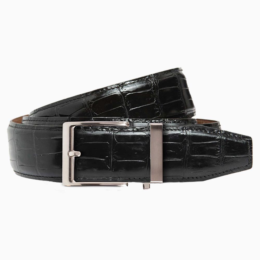 nexbelt Crocodile Black Luxury Ratchet Belt 1.575" [40mm]