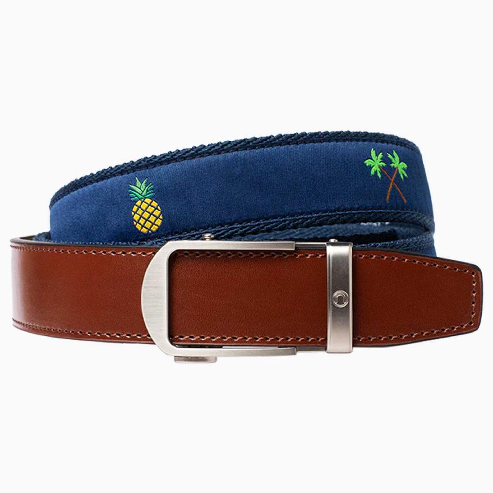 nexbelt Hampton Pineapple Beach Ribbon Ratchet Belt 1.38" [35mm]