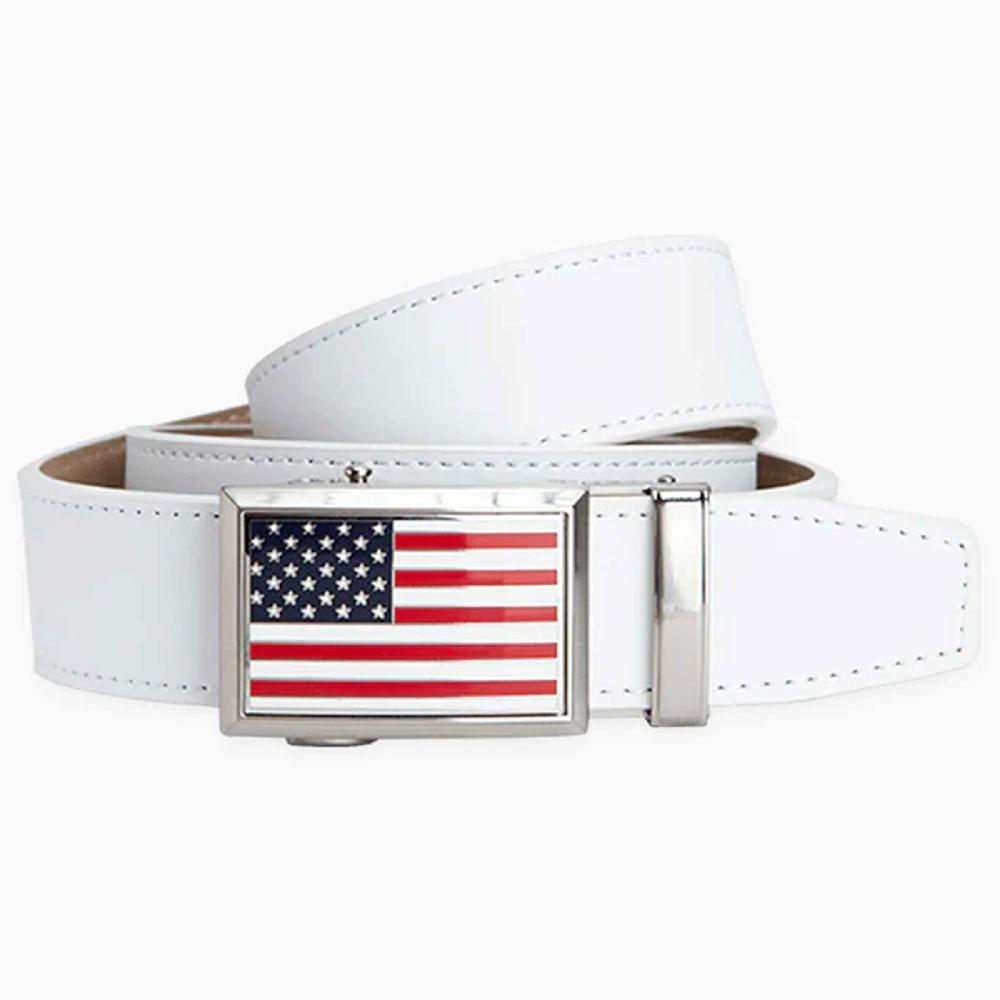 nexbelt Heritage USA Flag White Golf Ratchet Belt 1.38" [35mm]
