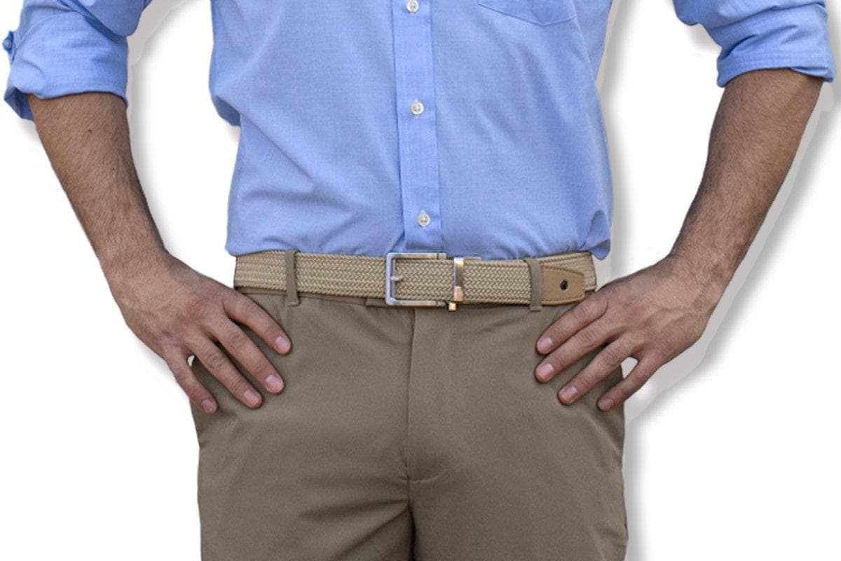 Nexbelt Braided Tan Golf Ratchet Belt 1.38" [35mm]