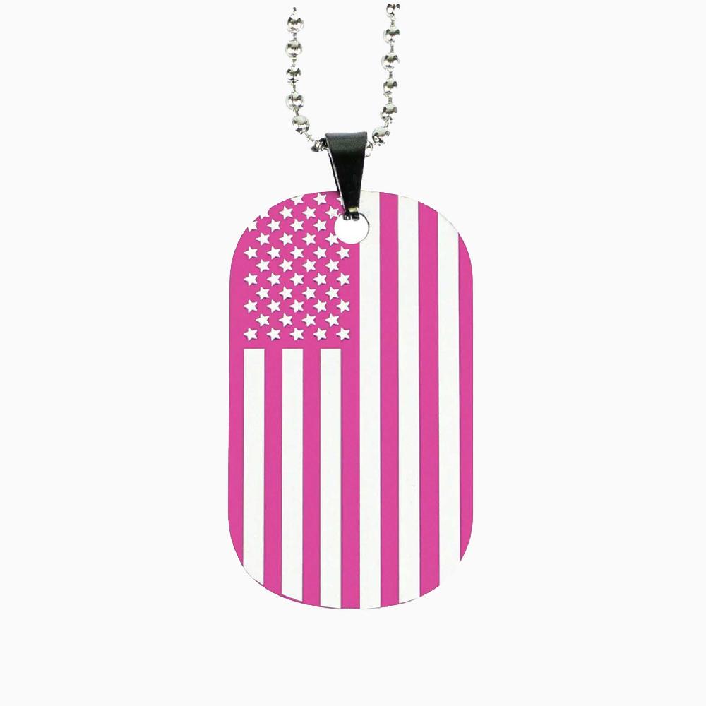 nexbelt Color Series Pink USA Flag Bag Tag / Dog Tag