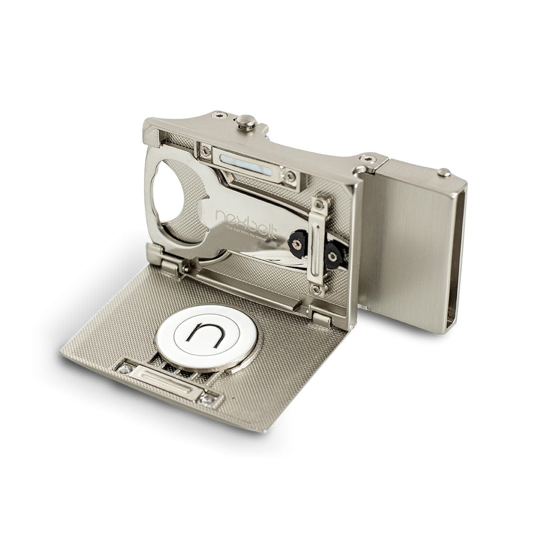 Nexbelt Fast Eddie Platinum Buckle