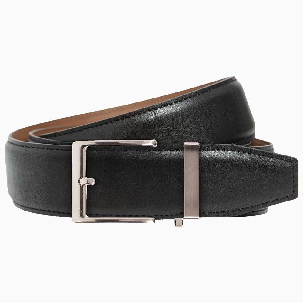 nexbelt Smooth Black Dress Ratchet Belt 1.575" Strap [40mm]