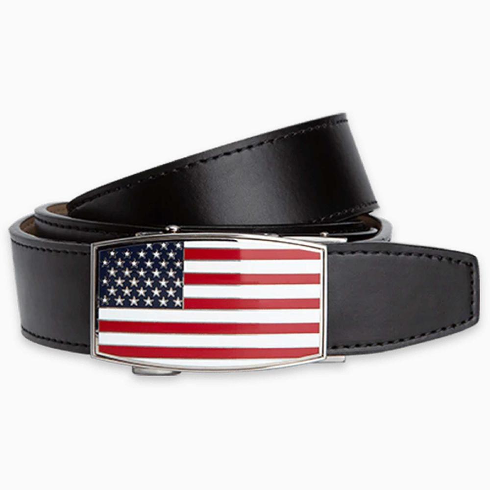 nexbelt USA Flag Aston Black Golf Ratchet Belt 1.38" [35mm]