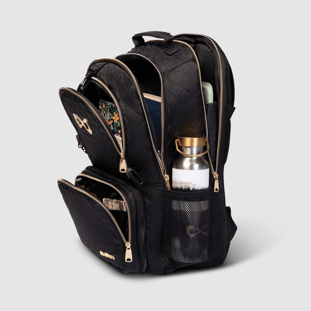 Nfinity Black Quilted - Gold Backpack