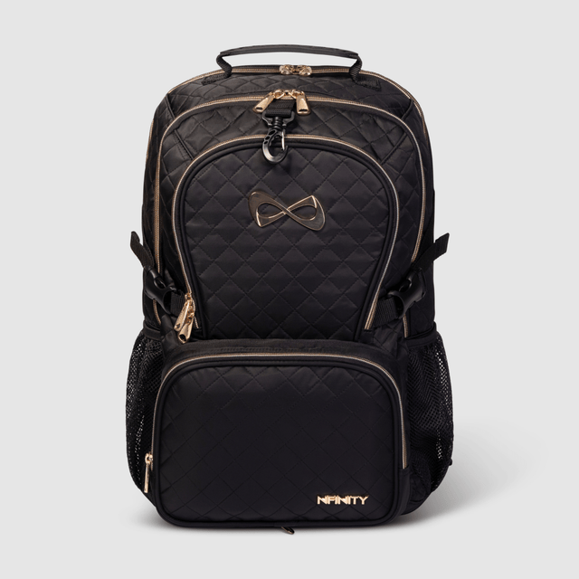 nfinity Black Quilted - Gold Backpack