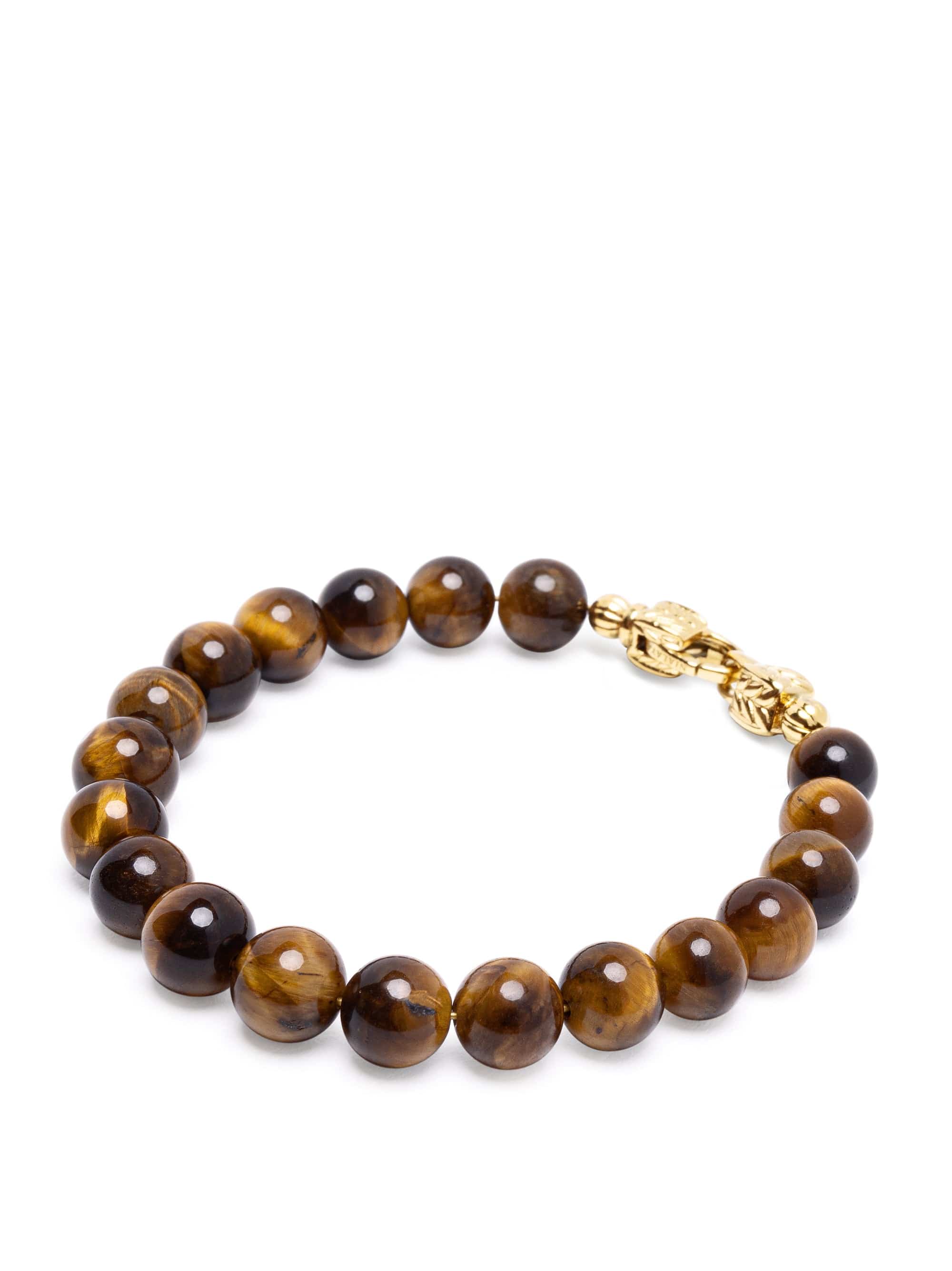 Nialaya Brown Tiger Eye Healing Bracelet With Gold Lock