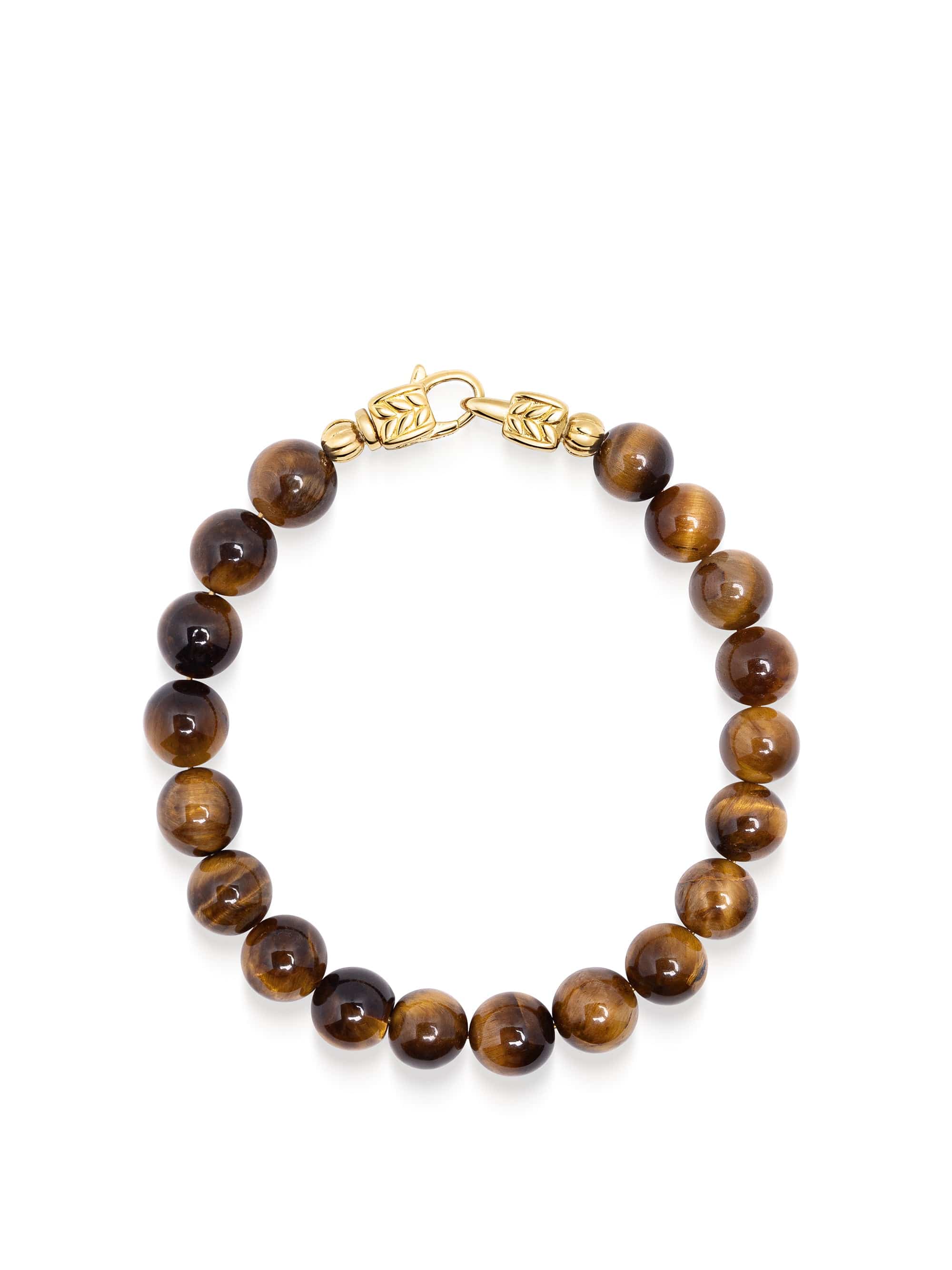nialaya Brown Tiger Eye Healing Bracelet with Gold Lock