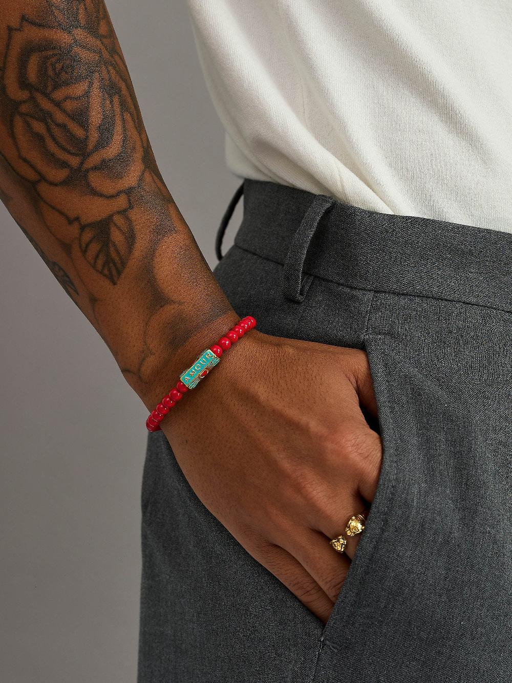 Nialaya Amour Red Beaded Bracelet