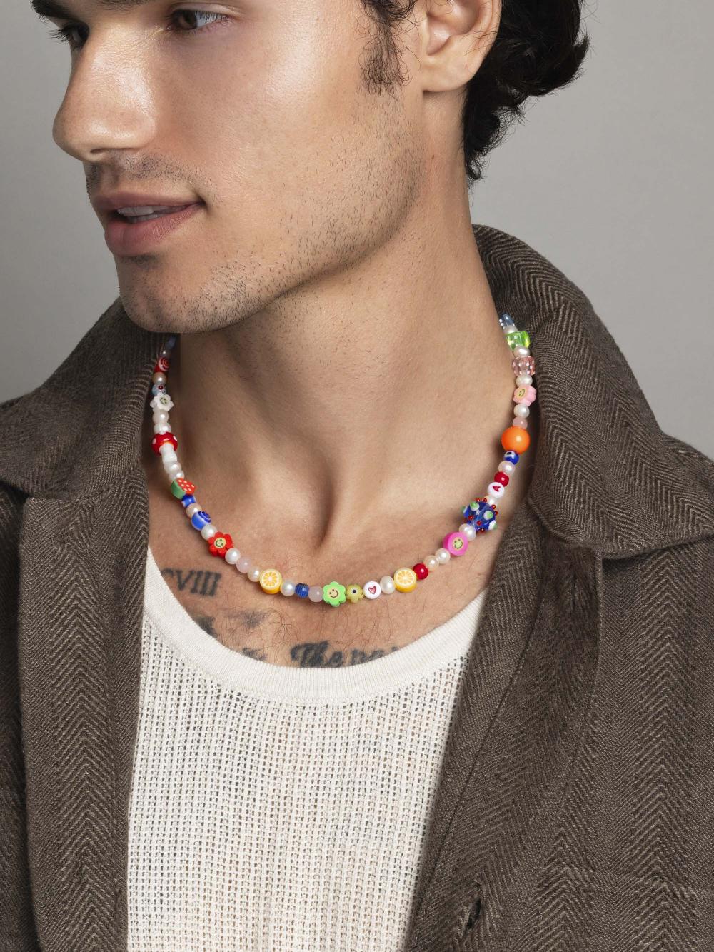 Nialaya Berry Pearl Necklace With Assorted Beads