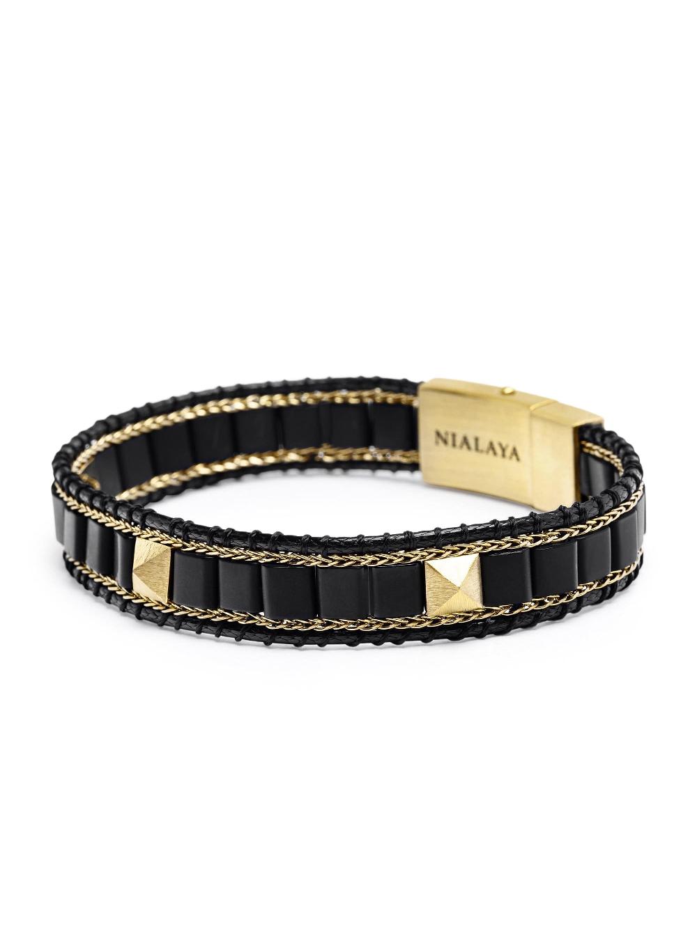 Nialaya Black Onyx Stud Bracelet
