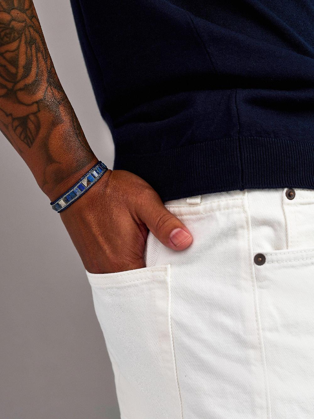 Nialaya Blue Lapis Stud Bracelet
