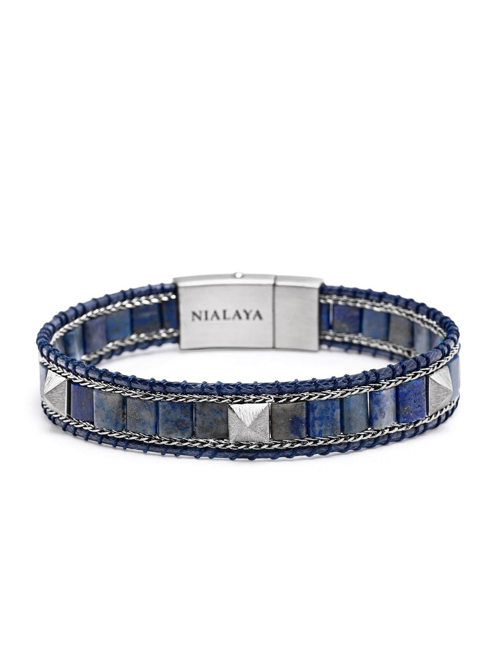 Nialaya Blue Lapis Stud Bracelet