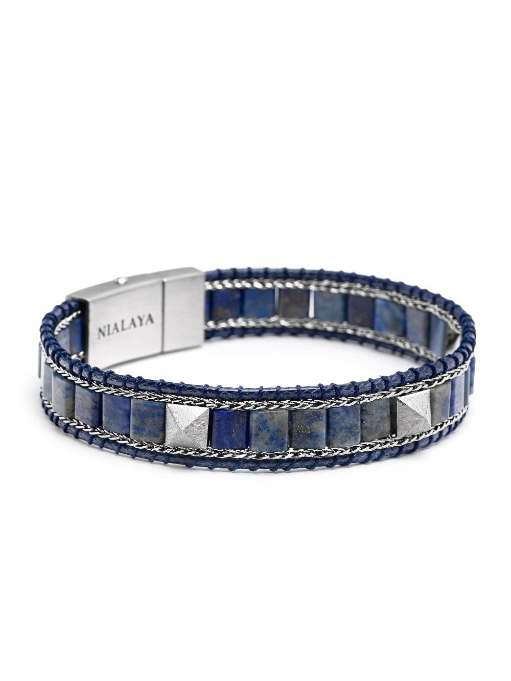 nialaya Blue Lapis Stud Bracelet