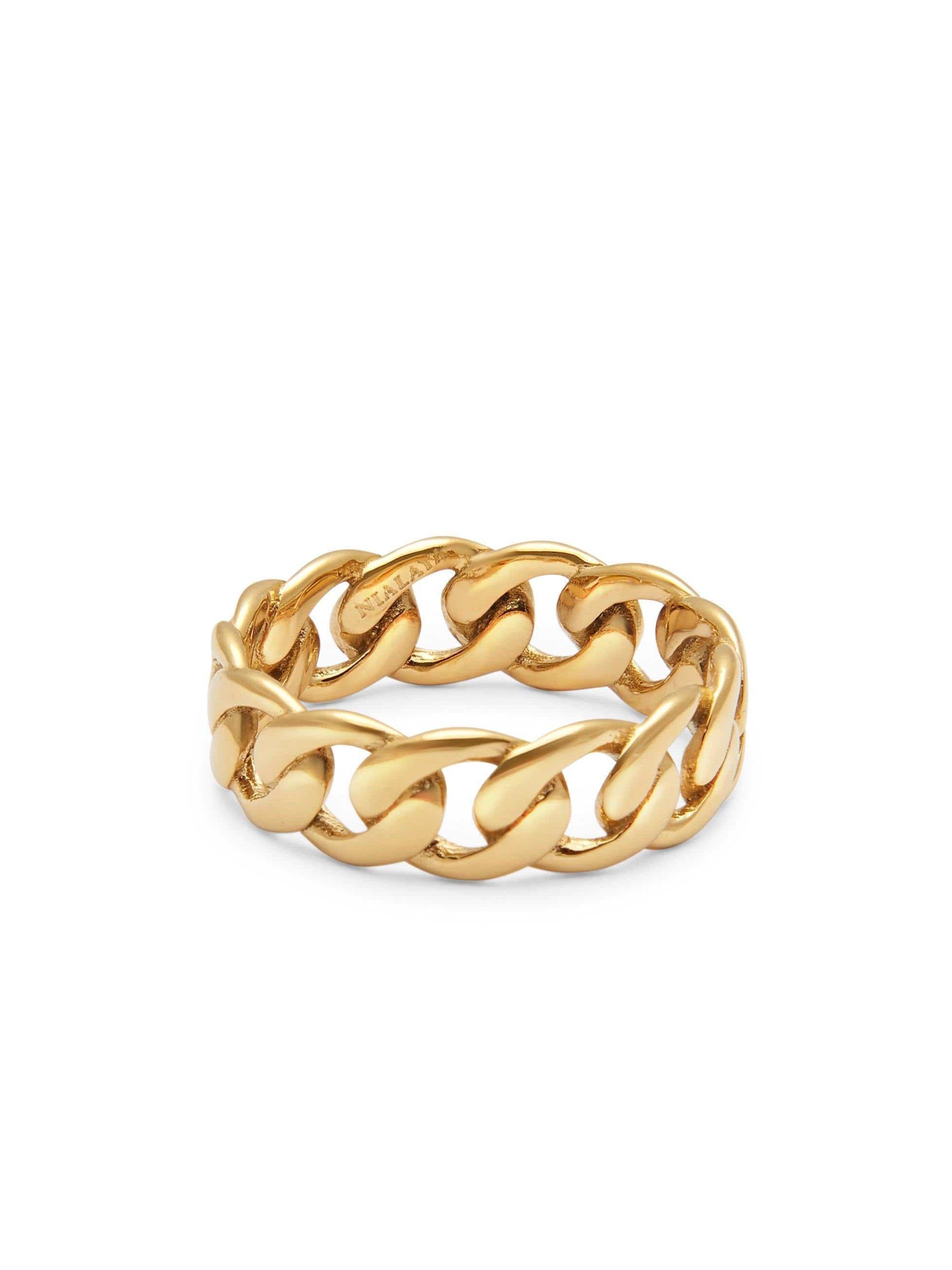 nialaya Chain Ring in Gold