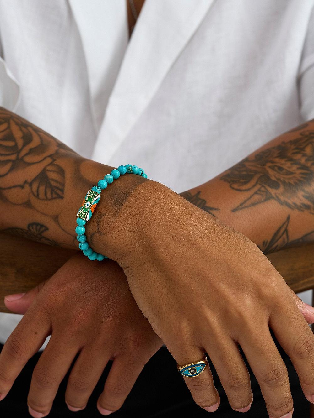 Nialaya Evil Eye Turquoise Bracelet